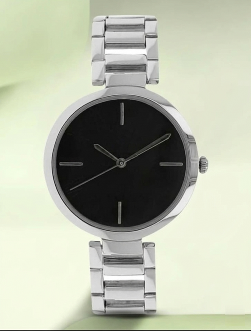 Round Silver Titan Youth Analog Black Dial Women Watch
